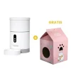 GoPet USA Qhalitech Comedero Automático con Cámara y Visión Nocturna + GRATIS Casa Rascador de Cartón Rosado