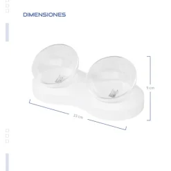 Qhalitech Comedero con Plato Doble Antideslizante