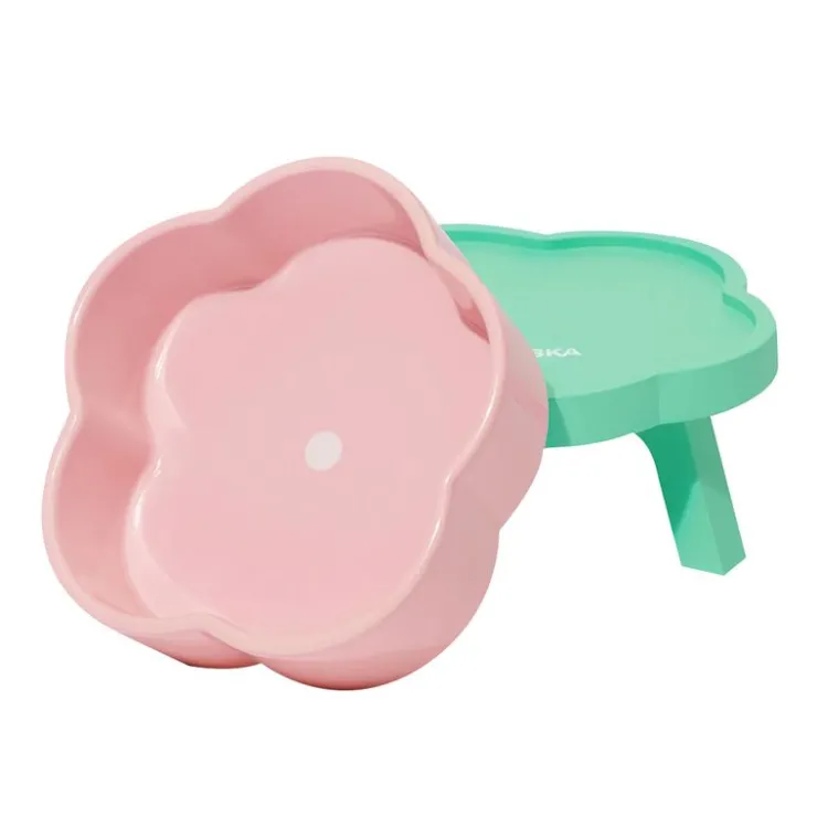 GoPet USA Qhalitech Comedero de Ceramica Pink Rose Vetreska