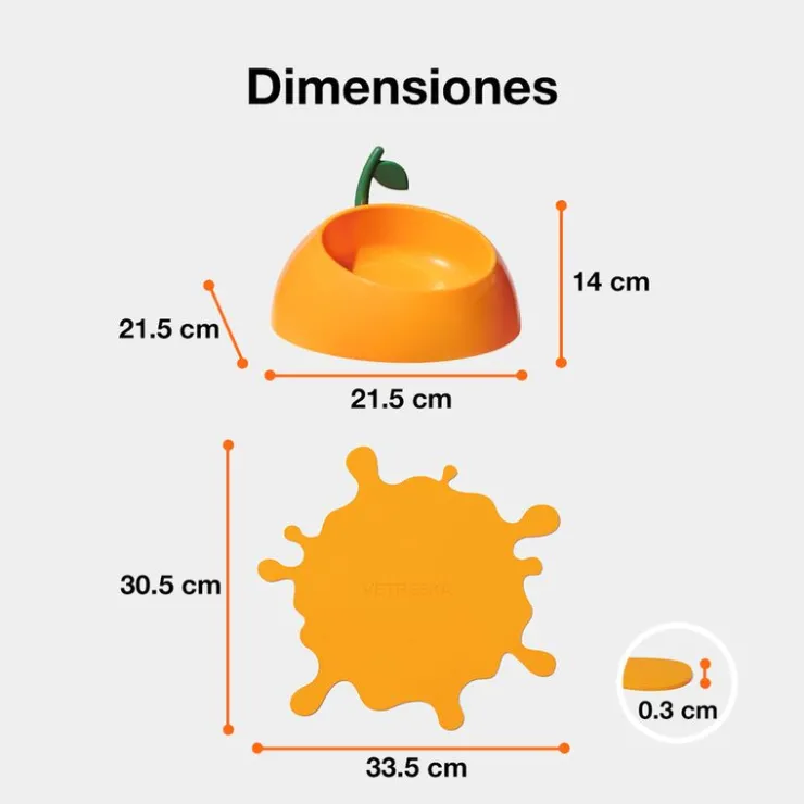 Qhalitech Comedero Juicy Orange Vetreska