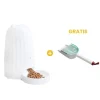 GoPet USA Qhalitech Comedero Musical Automático con Grabador de Voz + GRATIS Pala Giratoria Recogedor de Arena
