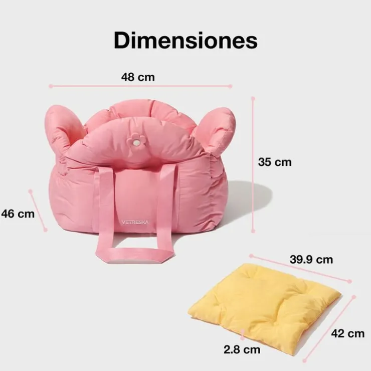 GoPet USA Qhalitech Transportador Pink Rose para Gatos y Perros Vetreska