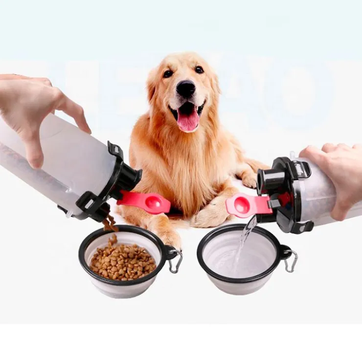 QUÉ PATAS PET SHOP Que Patas Botella 2 en 1 con Plato Plegable