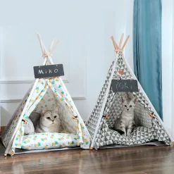 QUÉ PATAS PET SHOP Que Patas Cama teepee Triángulos Grises