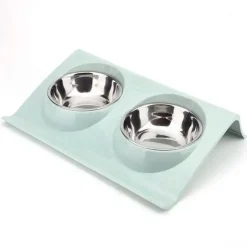 GoPet USA Que Patas Comedero Doble con Platos de Aluminio