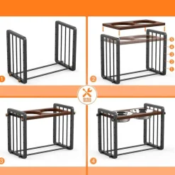 QUÉ PATAS PET SHOP Que Patas Comedero Doble Elevado para Perros Grandes
