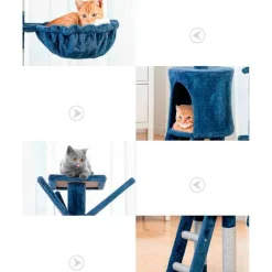 QUÉ PATAS PET SHOP Que Patas Gimnasio para Gatos 5 niveles - Azul Oscuro