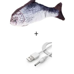 QUÉ PATAS PET SHOP Que Patas Pez Dragón Plateado Juguete para Gato Usb