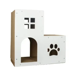 GoPet USA Rascat Casa Rascador de 2 pisos Blanco
