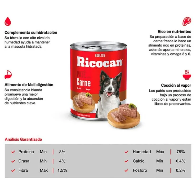 Ricocan Adulto Pate Carne Lata 330 Gr