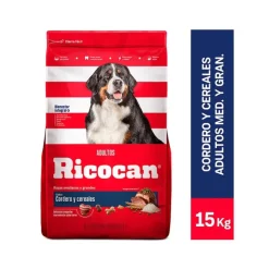 Ricocan Cordero y Cereales Adulto Raza Mediana y Grande 15 Kg