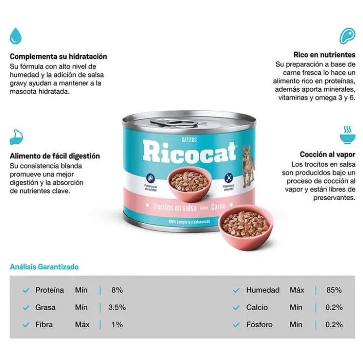 Ricocat Carne Gatitos Trocitos 160 Gr