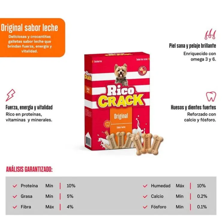 Ricocrack Cachorro Original con Leche Cj. 200 g