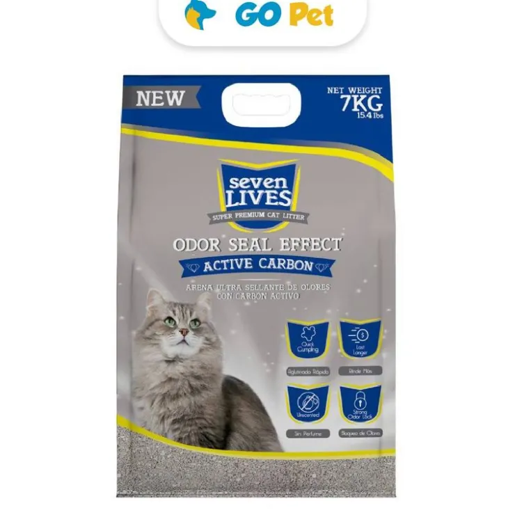 SEVEN LIVES Arena para Gatos con Carbón Activado 7 Kg