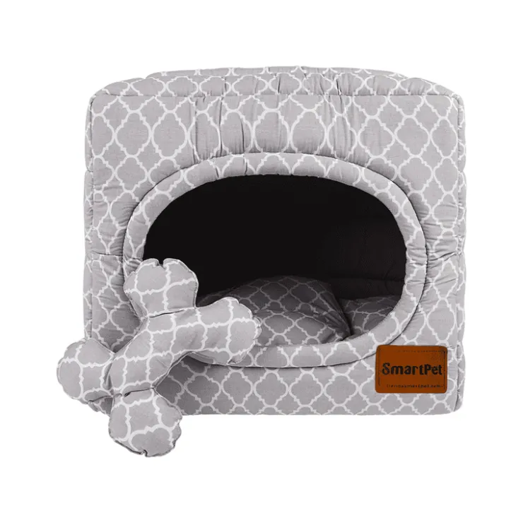 Smartpet Cama Cubo Convertible TM Plomo - Medium - Interior: 45cmx35cm - Exterior: 57cm x 76cm