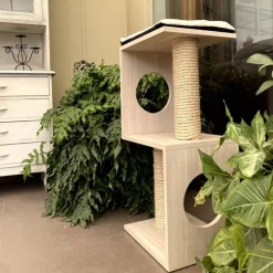GoPet USA The Cat Design Box #1 Rascador de Madera Premium Gatos Beige