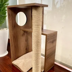 The Cat Design Box #2 Rascador de Madera Premium Gatos Marron