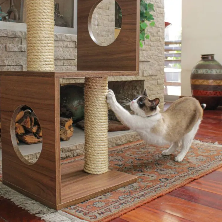 The Cat Design Box #1 Rascador de Madera Premium Gatos Marron