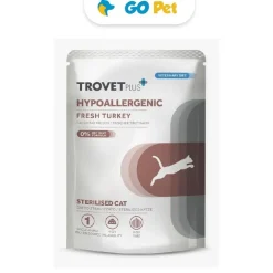 Trovet Plus Adult Cat Sterilised & Hypoallergenic Fresh Turkey Pouch 85 Gr - Esterilizado y Alergias - Pavo
