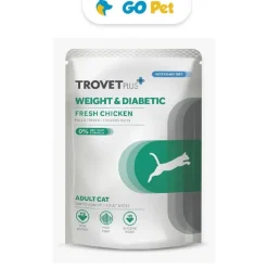 Trovet Plus Adult Cat Weight & Diabet Fresh Chicken Pouch 85 Gr - Control de Peso y Diabetes - Pollo