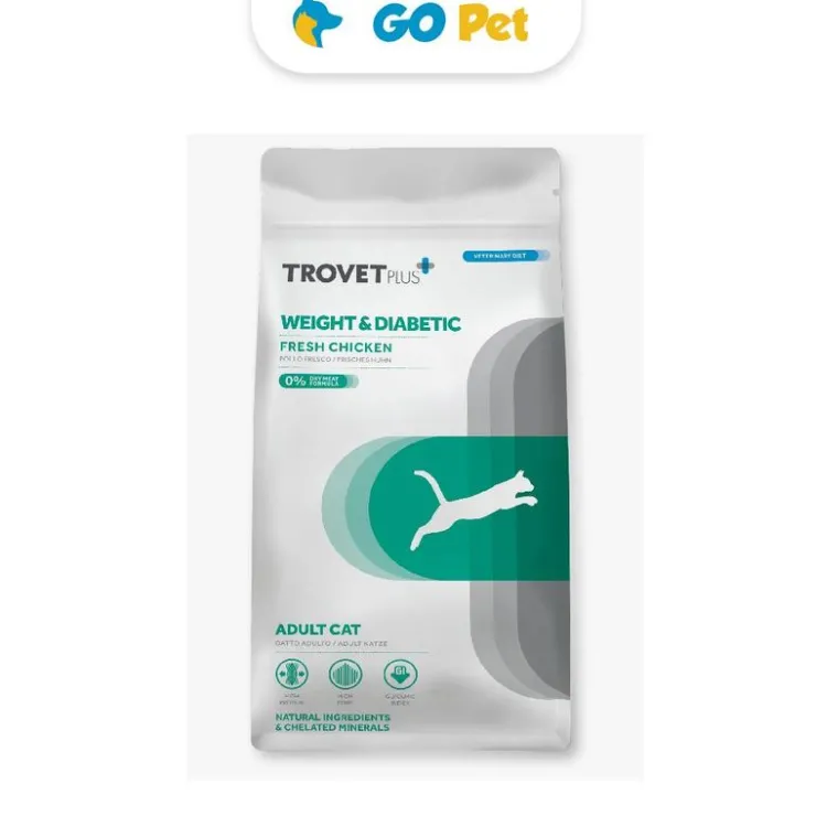 Trovet Plus Adult Cat Weight & Diabet Fresh Chicken 2.5 Kg - Control de Peso y Diabetes - Pollo