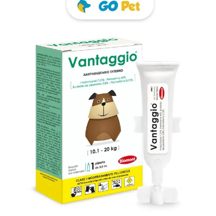 VANTAGGIO 10 a 20 Kg (2,5 Ml) x 1 Pipeta - Antipulgas para Perro