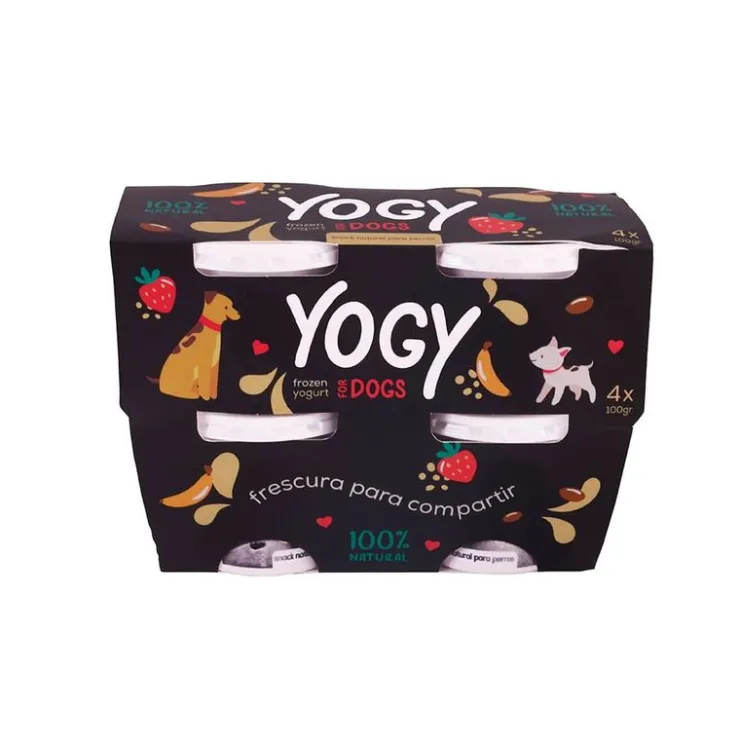YOGY Helado de Yogurt 100% Natural de Fresa y Plátano - 4 und x 100 gr